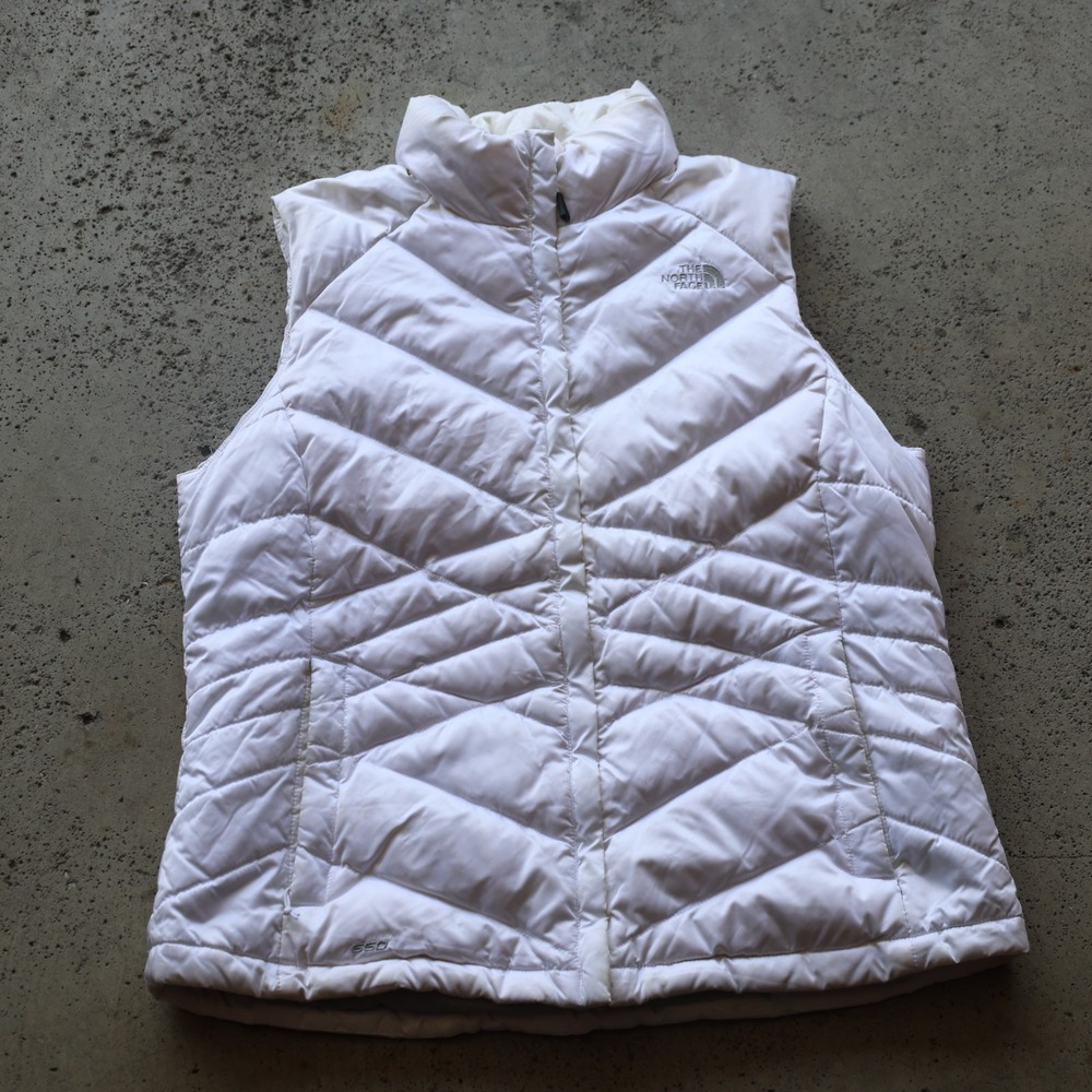 The North Face Aconcagua 550 Down Puffer Vest Womens XL White Full Zip